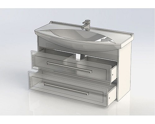 Тумба под раковину Aquanet Остин 105 201731 подвесная Белый глянец Дуб кантербери