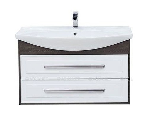 Тумба под раковину Aquanet Остин 105 201731 подвесная Белый глянец Дуб кантербери