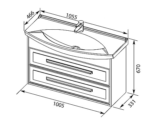 Тумба под раковину Aquanet Остин 105 201731 подвесная Белый глянец Дуб кантербери