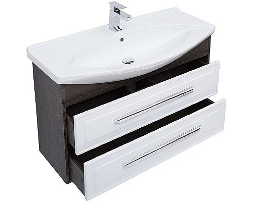 Тумба под раковину Aquanet Остин 105 201731 подвесная Белый глянец Дуб кантербери