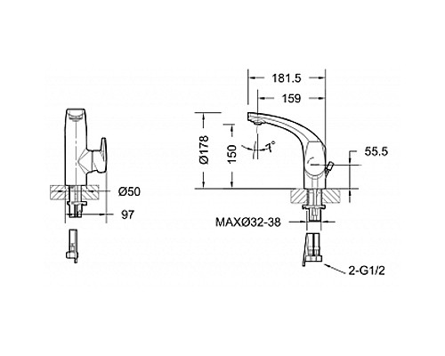 Смеситель для раковины Bravat Nizza F1353387CP-RUS Хром