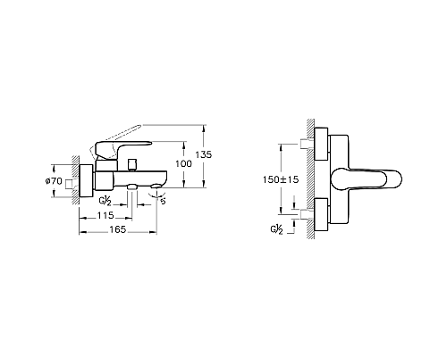 Смеситель для ванны Vitra Root Round A42725EXP Хром