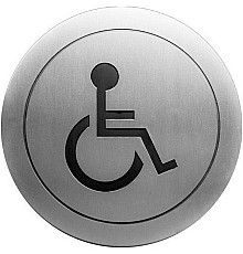 Табличка Туалет для инвалидов Nofer 16724.2.S Матовая нержавеющая сталь