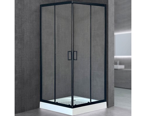 Душевой уголок Royal Bath HP 80х80 RB80HP-T-BL профиль Черный стекло прозрачное