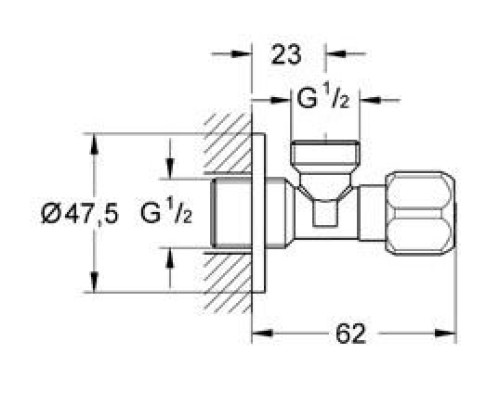 Вентиль Grohe угловой 2201600M