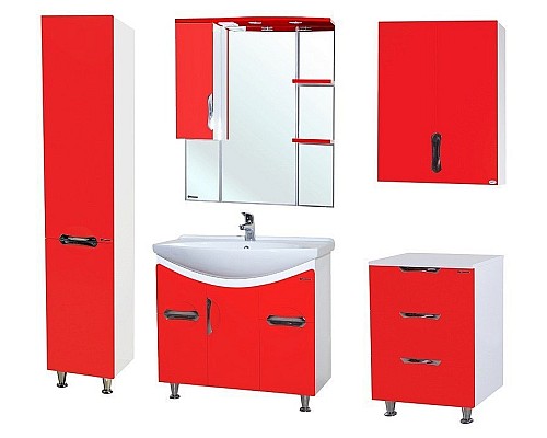 Шкаф пенал Bellezza Лагуна 35 R 4622107081032 R Красный Белый
