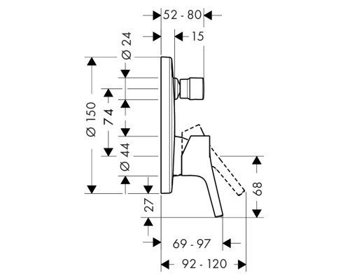 Смеситель для ванны,для душа Hansgrohe Talis S