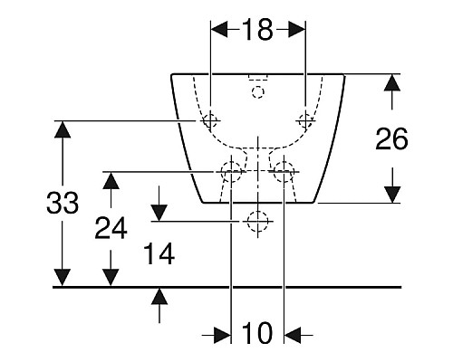 Биде подвесное GEBERIT Smyle Square 500.209.01.1 с горизонтальным выпуском