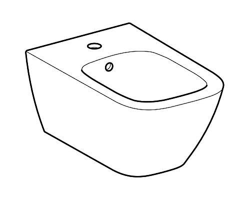 Биде подвесное GEBERIT Smyle Square 500.209.01.1 с горизонтальным выпуском