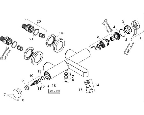 Смеситель для ванны Hansgrohe Finoris 76420700 Белый матовый