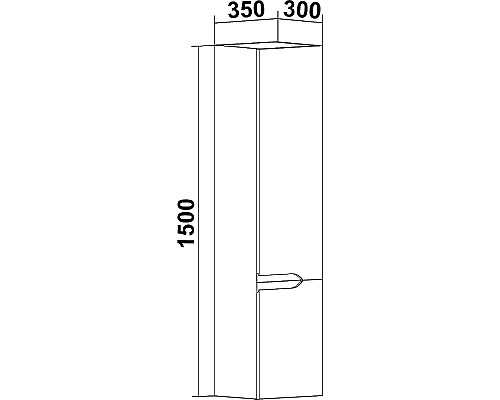Шкаф пенал Runo Стокгольм 35 R 00-00001125 подвесной Белый