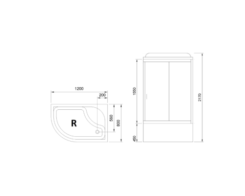 Душевая кабина Royal Bath BK 120x80 без гидромассажа