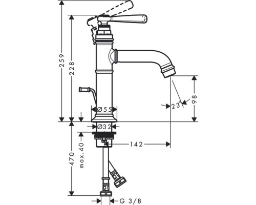 Смеситель для раковины Axor Montreux 16515000 Хром
