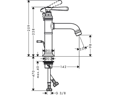 Смеситель для раковины Axor Montreux 16515000 Хром