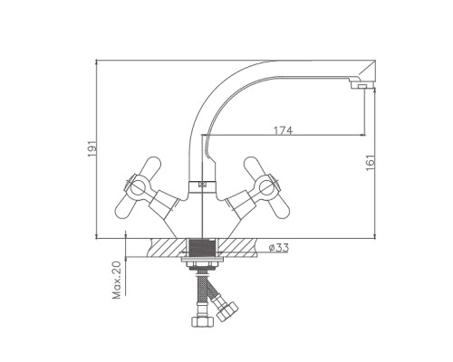 Смеситель для кухни Cron CN4625 Хром