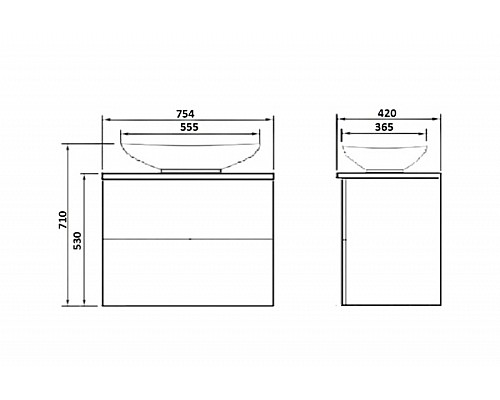 Тумба с раковиной Orange Otto 75 Ot-75TuSTONE+G56 Белая