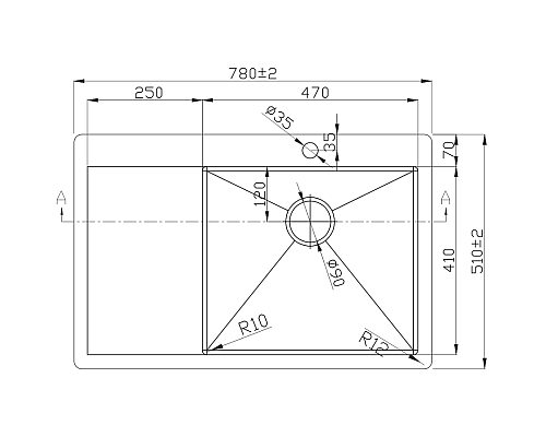 Кухонная мойка Melana Profline D7851HG-R Золото