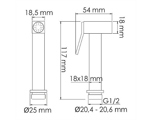 Гигиенический душ WasserKRAFT A214 Черный глянец Гигиенический душ WasserKRAFT A214 Черный глянец