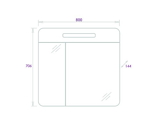 Зеркальный шкаф Onika Неаполь 80.01 208094 с подсветкой Белый