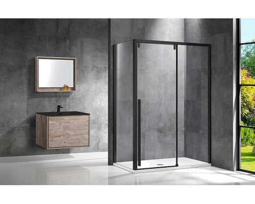 Душевой уголок Vincea Lugano 120х80 VSR-1L8012CLB-1 профиль Черный стекло прозрачное