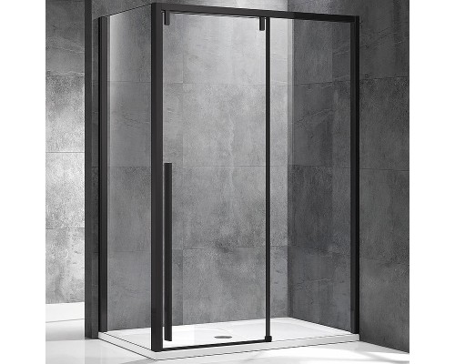Душевой уголок Vincea Lugano 120х80 VSR-1L8012CLB-1 профиль Черный стекло прозрачное