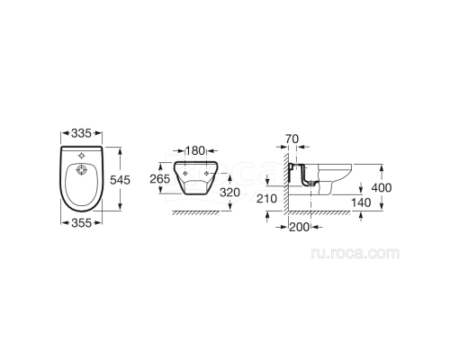 Биде Roca Victoria Laura 35530500S подвесное