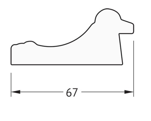 Зеркало Evoform Definite 146х56 BY 1076 в багетной раме - Состаренное золото 67 мм