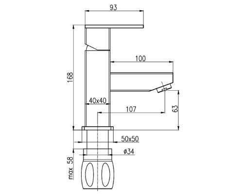 Смеситель для раковины Rav Slezak Loira LR526.5 Хром