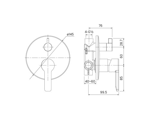 Смеситель для ванны с душем IDDIS Sena SENSB00i67