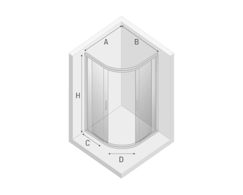 Душевое ограждение NEW TRENDY NEW VARIA 90x90x190 (хром)