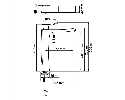 Смеситель для умывальника WasserKRAFT 1063H