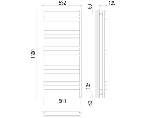 Полотенцесушитель Terminus Электро Прато П15 500х1300