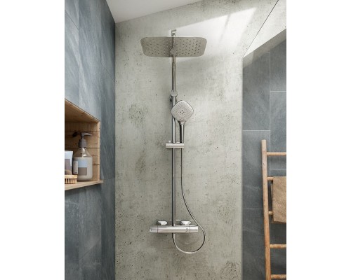Душевая система Ideal Standard Ideal Rain Luxe Cube Evo Jet с термостатом Хром