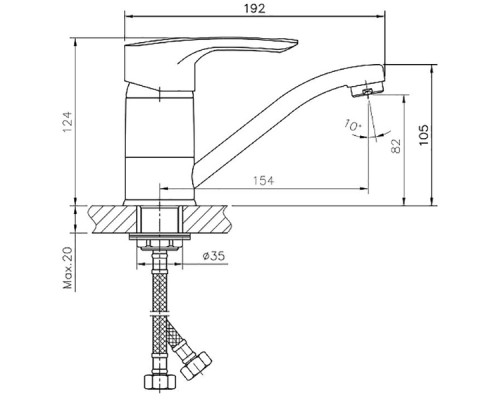 Смеситель для раковины Haiba HB4566-2 Хром