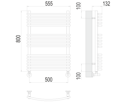 Полотенцесушитель Terminus Люкс Марио П16 500х800