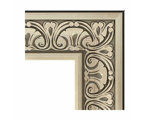 Зеркало Evoform Exclusive-G 130х60 BY 4080 с гравировкой в багетной раме - Барокко серебро 106 мм