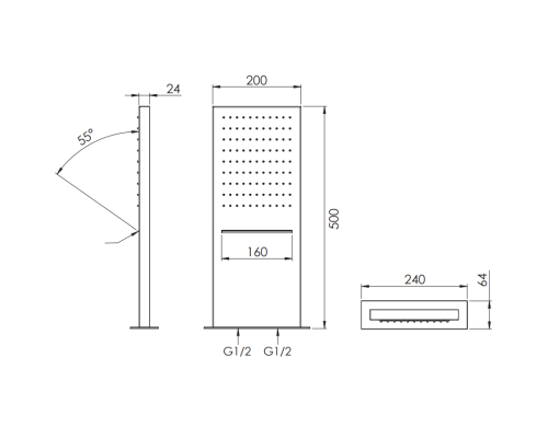 Верхний душ Remer 350SSCAX Хром