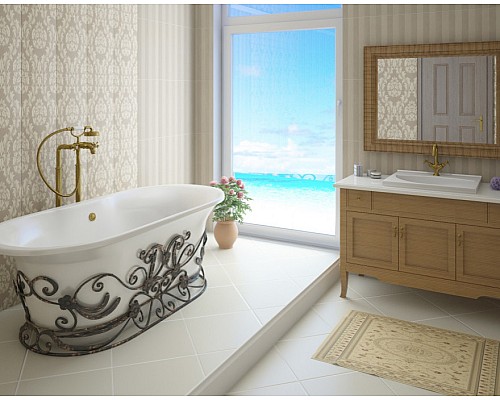 Кованый каркас для ванны Эстет Лион патина