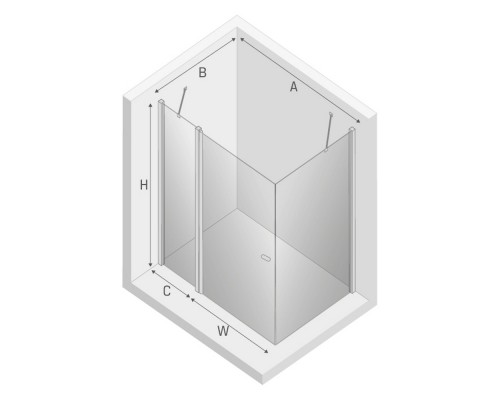 Душевое ограждение NEW TRENDY NEW SOLEO 120x90x195 (хром)