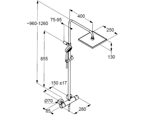 Душевая система Kludi Logo 6809805-00 Хром