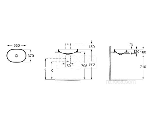 Раковина Roca Inspira Round 55x37 327527000