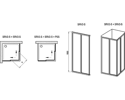 Душевая дверь Ravak Supernova SRV2-80 195 S 14V401O211 профиль Белый витраж пластик Pearl