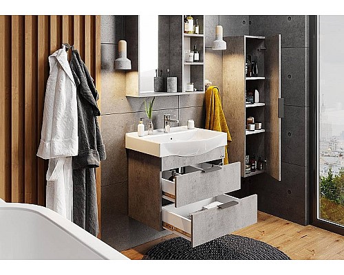 Шкаф пенал Onika Девис 30.10 У 403071 подвесной Бетон чикаго