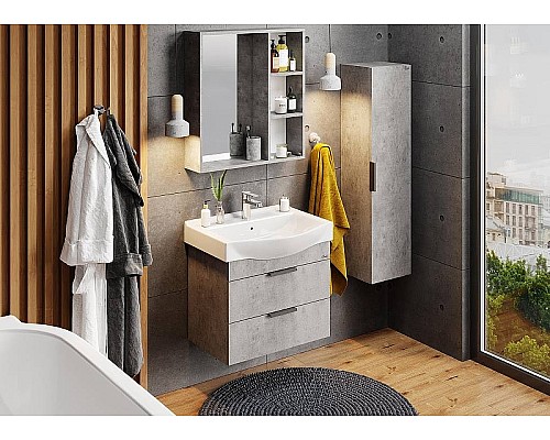 Шкаф пенал Onika Девис 30.10 У 403071 подвесной Бетон чикаго