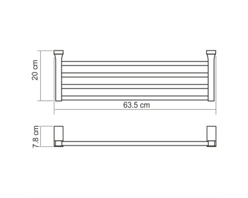 Полка для полотенец WasserKRAFT Lopau K-6011 Хром