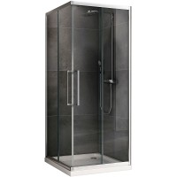 Душевой уголок Abber Schwarzer Diamant 90x90 профиль Хром стекло прозрачное