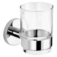 Стакан Nofer Brass 16356.B хром, глянцевый/прозрачное стекло