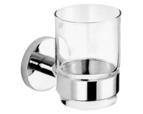 Стакан Nofer Brass 16356.B хром, глянцевый/прозрачное стекло