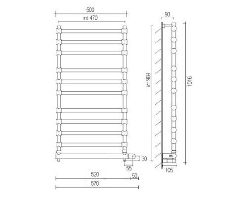 Полотенцесушитель электрический, сатин/хром, Margaroli Sole 5644711SAB