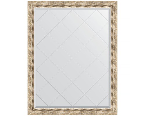 Зеркало Evoform Exclusive-G 118х93 BY 4349 с гравировкой в багетной раме - Прованс с плетением 70 мм